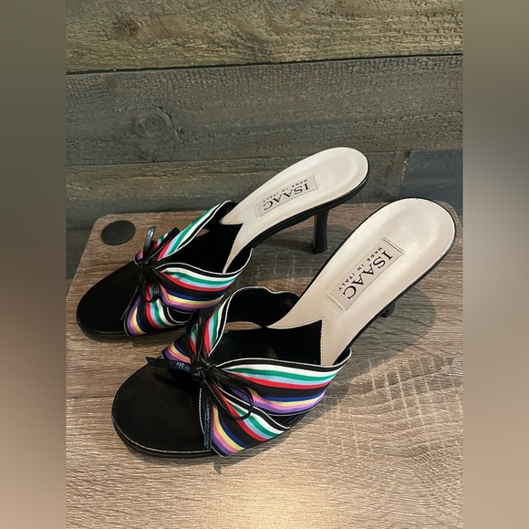 Isaac Colorful Kitten Heel Designer Isaac Mizrahi Italian Women's Size 9 - Picture 9 of 16